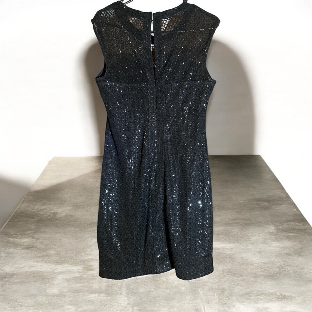 NWT Express Sz M Sequin mesh Sweetheart Black mini Dress Party Night out Date - Picture 14 of 15